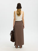 Bruine maxi rok viva