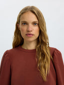 Bruine losvallende sweat top tenny