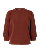 Bruine losvallende sweat top tenny