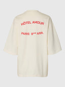 Creme t-shirt boxy lia hotel amour tee