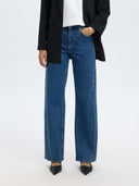 Donkerblauwe wide leg jeans bea-kori