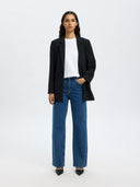 Donkerblauwe wide leg jeans bea-kori
