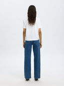 Donkerblauwe wide leg jeans bea-kori