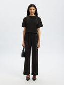Donkerbruine glitter broek anja hw relaxed pants