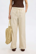 Ecru gestreepte broek johanne hw