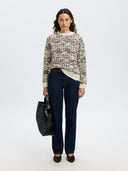 Ecru gebreide trui lindsay ls knit