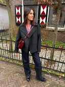 Geruite wolmix jas alma