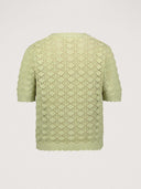 Lichtgroene ajour knit cardigan sofia