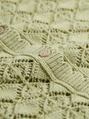 Lichtgroene ajour knit cardigan sofia