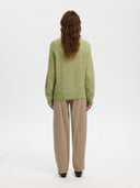 Groen wolmix vest lulu