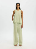 Wide leg linnenmix broek luisa