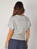 Licht grijze lulu ss polo knit