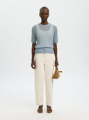 Lichtblauwe mohairmix top mayer