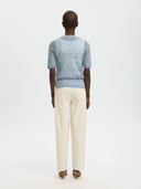 Lichtblauwe mohairmix top mayer