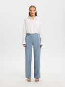 Lichtblauwe pantalon rita mw wide pant