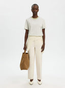 Lichtgroen gestreept boxy t-shirt