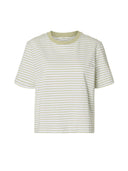 Lichtgroen gestreept boxy t-shirt