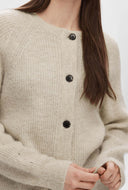 Kort gebreid vest van wolmix lulu short cardi