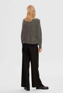 Kort gebreid vest van wolmix lulu short cardi