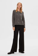 Kort gebreid vest van wolmix lulu short cardi