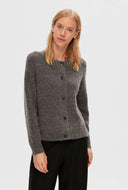 Kort gebreid vest van wolmix lulu short cardi