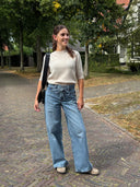 Zachte trui lulu ss open back o-neck
