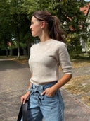 Zachte trui lulu ss open back o-neck