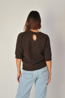 Zachte trui lulu ss open back o-neck