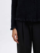 Donkerblauw vest lulu frill knit cardigan