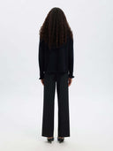 Donkerblauw vest lulu frill knit cardigan