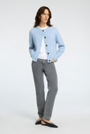 Lichtblauw vest lulu short cardi