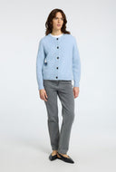 Lichtblauw vest lulu short cardi