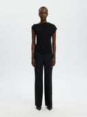 Zwarte asymmetrische top molly ss top