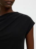 Zwarte asymmetrische top molly ss top