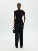 Zwarte asymmetrische top molly ss top