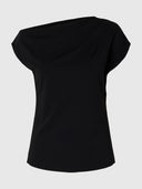 Zwarte asymmetrische top molly ss top