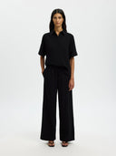 Wide leg linnenmix broek luisa