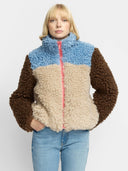 Chunky block teddy jacket