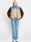 Chunky block teddy jacket