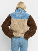 Chunky block teddy jacket