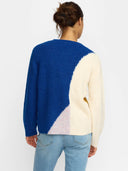 Blauw gebreide trui