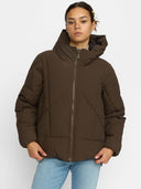 Bruine gewatteerde pufferjacket