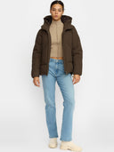 Bruine gewatteerde pufferjacket