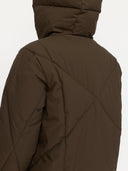 Bruine gewatteerde pufferjacket