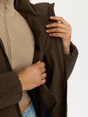 Bruine gewatteerde pufferjacket