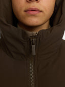 Bruine gewatteerde pufferjacket