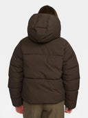 Donkerbruine hooded puffer