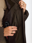 Donkerbruine hooded puffer