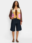 Color block quilted jacket
