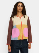 Color block quilted jacket